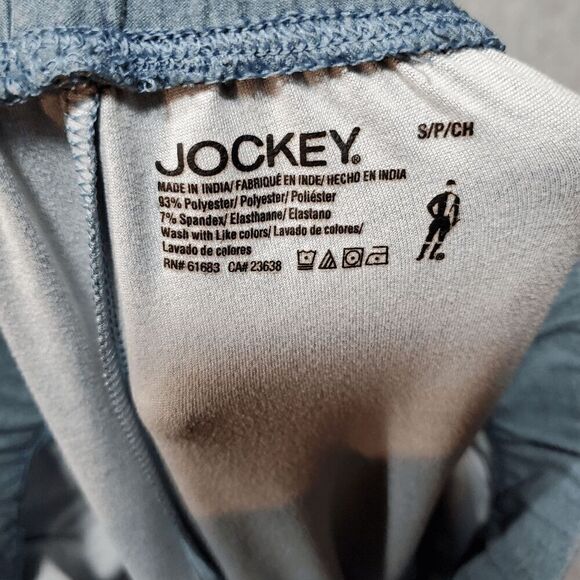 Jockey Pants Women Small Blue Polyester High Waist Drawstring Ankle Slit Pull On - Picture 2 of 9